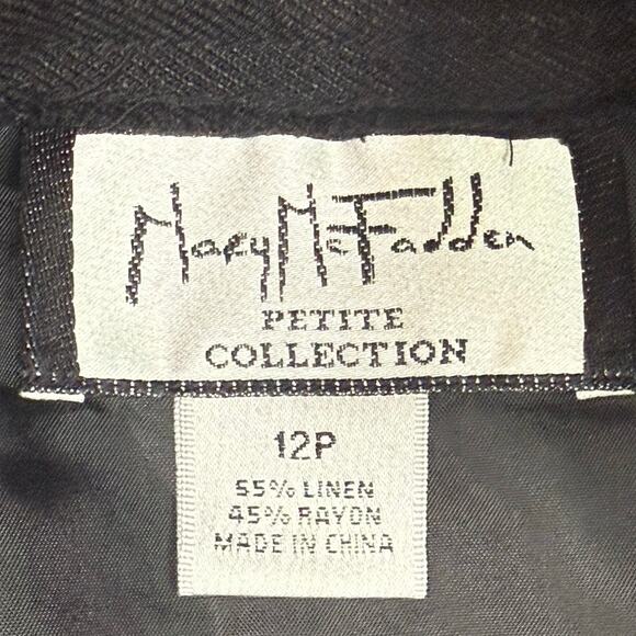 Mary McFadden Pencil Skirt Women 12P Linen Career Capsule Minimal Neutral Luxury - Picture 3 of 7